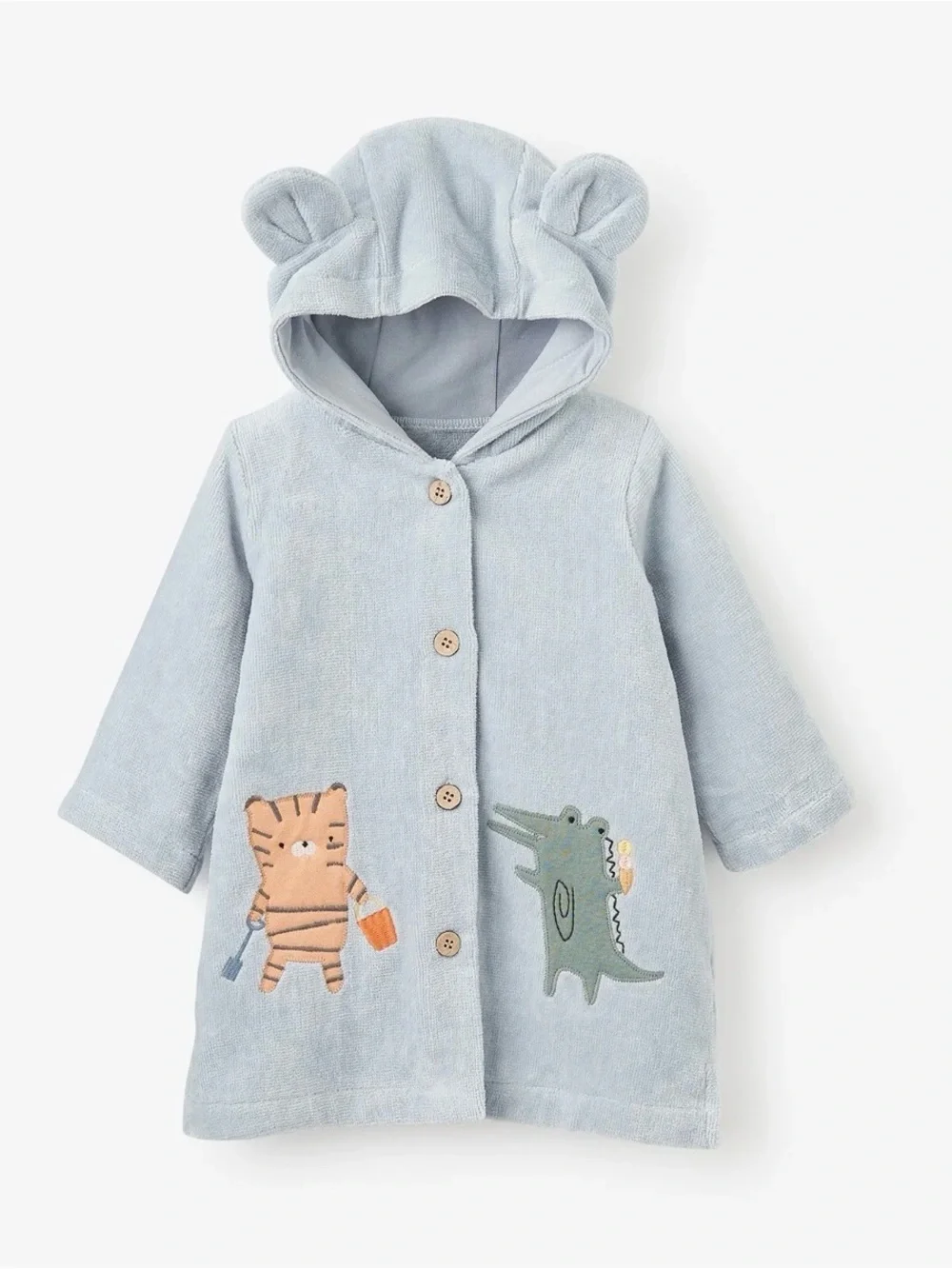 Elegant Baby PALE BLUE SEASIDE SAFARI TERRY BEACH COVERUP Robe 9-12months